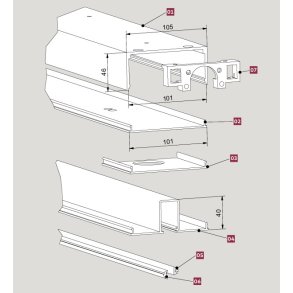 Dorma 01.301 RTS karmprofil 6 m RP alu natur 