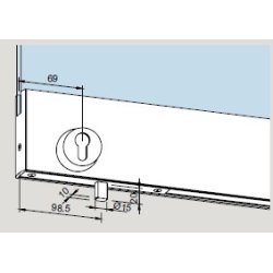 Dorma 04.011/012 TP76  bund- topskinne m/l�s  m/lej f. gulvd�rlukker
