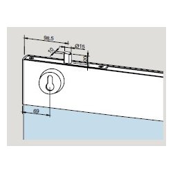 Dorma 04.011/012 TP76  bund- topskinne m/l�s  m/lej f. gulvd�rlukker