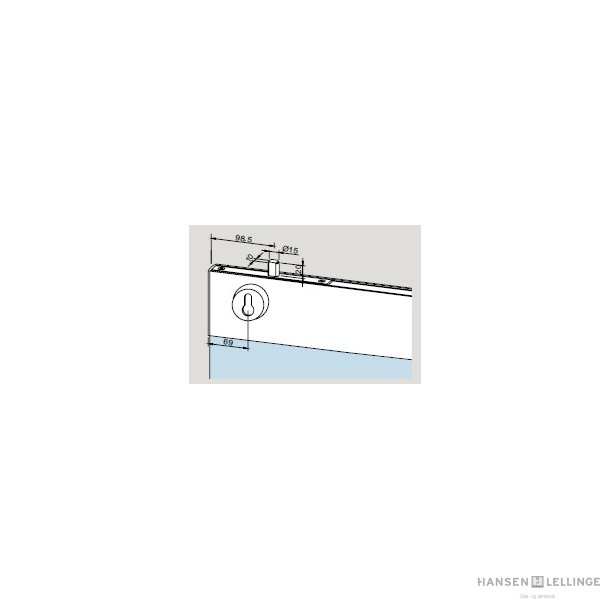 Dorma 04.016  TP76 topskinne m/RTS leje f. karmd�rlukker og m/l�s