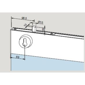 Dorma 04.052 TA76 venstre/h�jre topskinne  m/l�s, m/BTS-arm for gulvd�rlukker