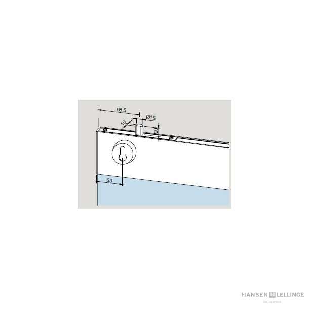 Dorma 04.052 TA76 venstre/h�jre topskinne  m/l�s, m/BTS-arm for gulvd�rlukker