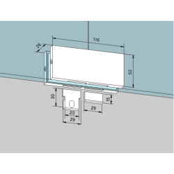 Dorma 01.150 PT70 overglas beslag 