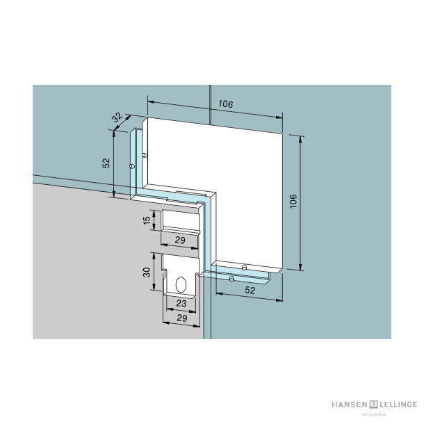 Dorma 03.150 PT60/PT61 10 mm glas 