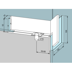 Dorma 03.164 PT42 90&deg; alu vinkel hjrnebeslag m/pinol 