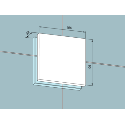Dorma 03.170 PT80 alu 10 mm glas, dobbelt samlebeslag 