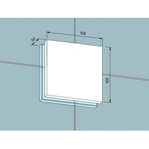 Dorma 03.170 PT80 alu 10 mm glas, dobbelt samlebeslag 