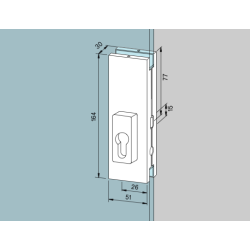 Dorma 03.215 US20 centerls, f/profilcylinder 