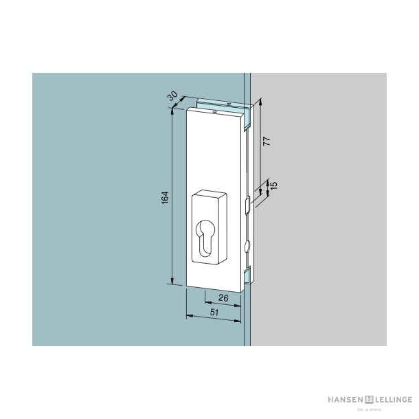 Dorma 03.215 US20 centerls, f/profilcylinder 