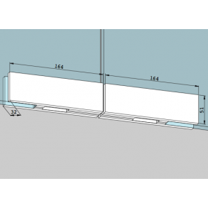 Dorma 03.245 GK20 stl slutblik dobbelt beslag for overglas 