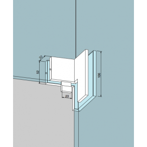 Dorma 03.454 PT60/61 90° alu overglasvinkel med anslag, hjre 