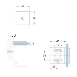 Milano 06800.** fastglasbeslag