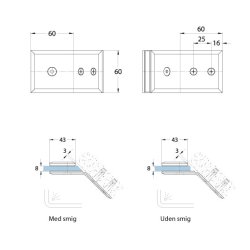 Milano 06805.** fastglasbeslag