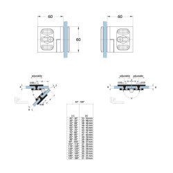 Milano 06817.** justerbart fastglasbeslag