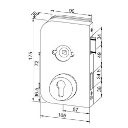 11.242 Office Junior ls for euro cylinder roset, for grebsroset