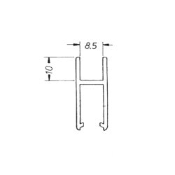 Supra lbeskoprofil for 5,6,8 mm glas