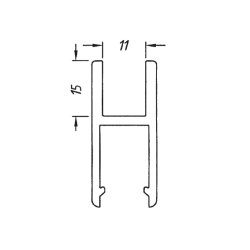 Robustus lbeskoprofil for 8-10 mm glas