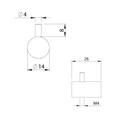 Spejlholder 14*25 mm