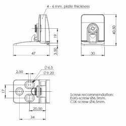 Square top/bund klemhngsel