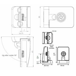 Square center klemh�ngsel med smal montageplade