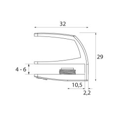 Square dobb. klemgreb 32 x 26 x 29 mm