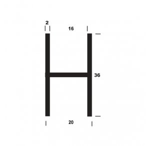 H-profil alu B20*H36*2  