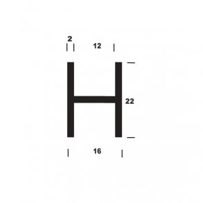 H-profil alu B16*H22*2