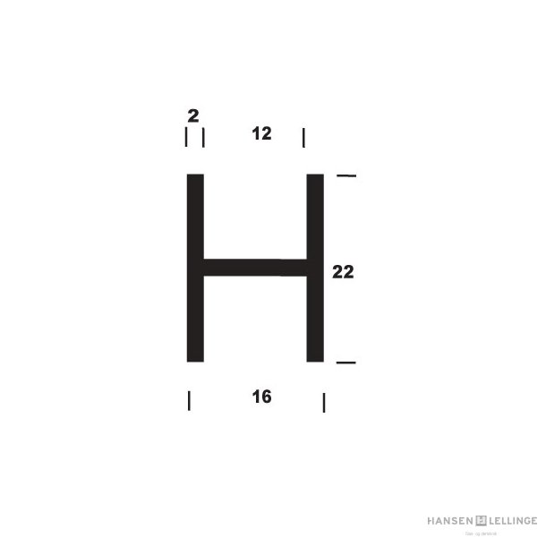 H-profil alu B16*H22*2