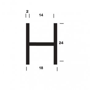 H-profil alu B18*H24*2