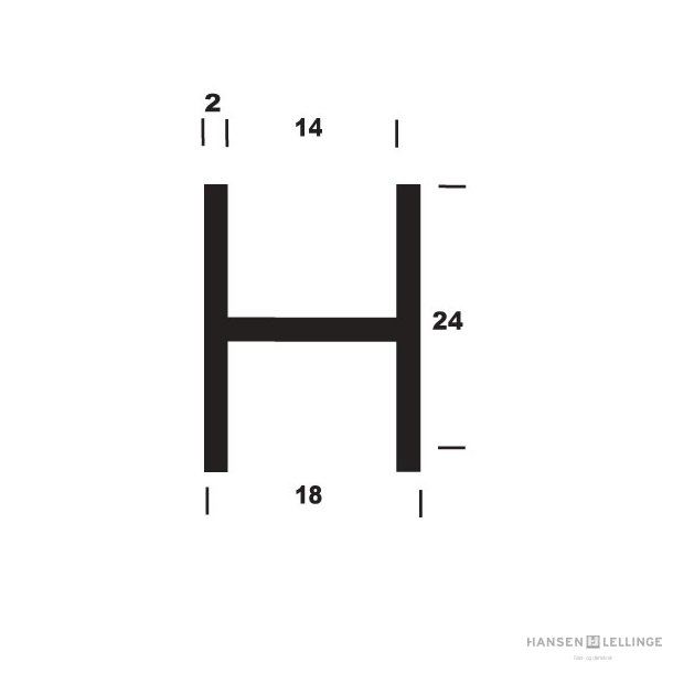 H-profil alu B18*H24*2