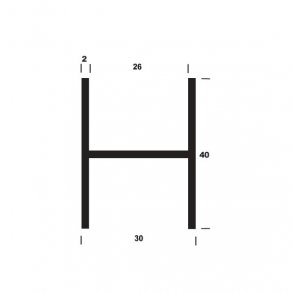 H-profil alu B30*H40*2