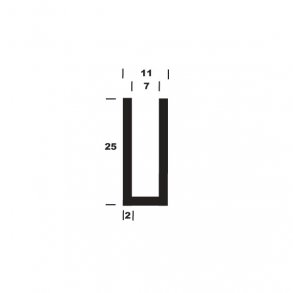 U-profil alu B11*H25*2