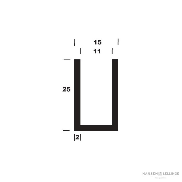 U-profil B15*H25*2