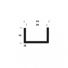 U-profil alu B24*H15*2