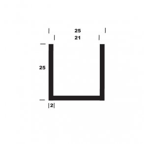 U-profil alu B25*H25*2