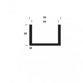 U-profil alu B30*H20*2