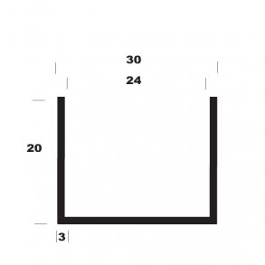 U-profil alu B30*H20*3