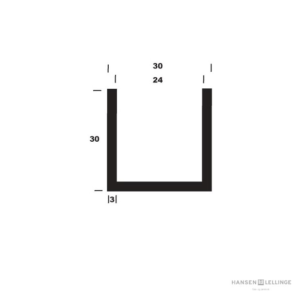 U-profil alu B30*H30*3
