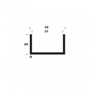 U-profil alu B35*H20*2