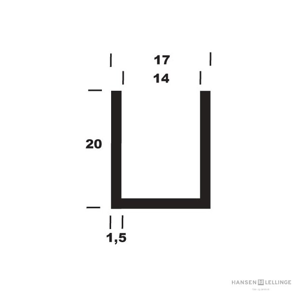 U-profil B17*H20*1,5