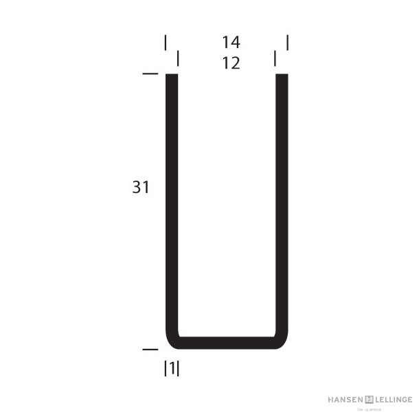 U-profil B14*H31*1