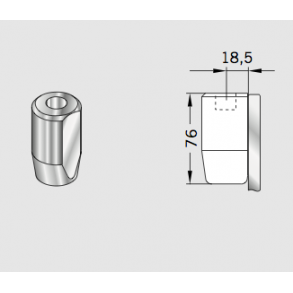 Dorma 21.310 Manet pinolbeslag f/25 pinolstang  