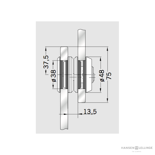 Dorma 21.446 Manet glas-glas ls med ngler 