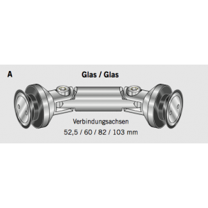 Dorma 29.120 Manet glas-/glas undersnke 52½ mm 90-180°, undersnket 