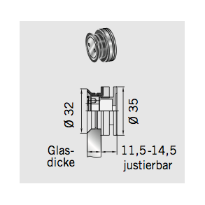 Dorma 29.211 Manet 11½-14½*12 mm justerb justerb. pktbeslag unders. 32 