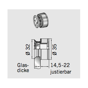 Dorma 29.212 Manet 14½-22*12 mm justerb justerb. pktbeslag unders. 32 