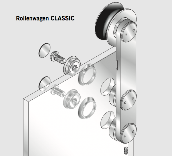 Dorma 29.422 rullevogn classic, excl. punktbeslag