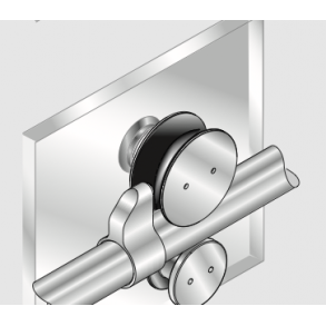 Dorma 29.494 Manet rullevogn  p glas direkte p glas, konisk grise- trynebolt f/32/26 undersnket