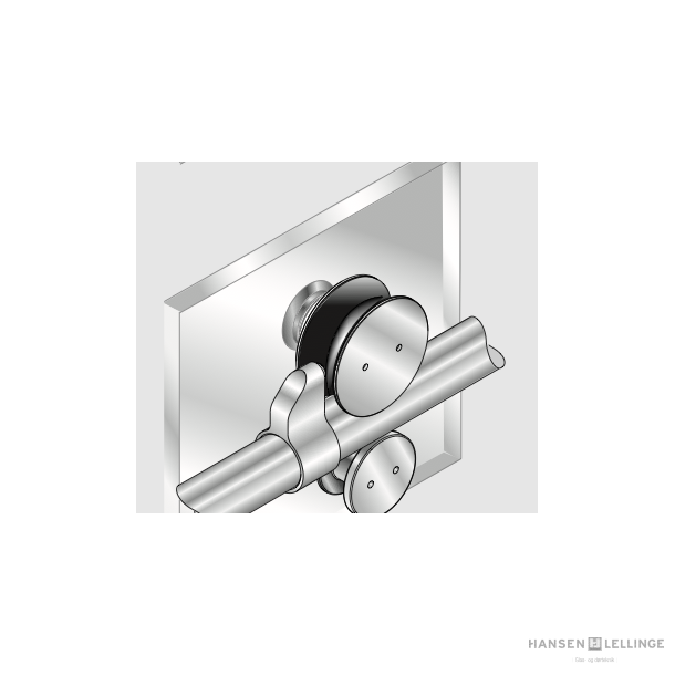 Dorma 29.494 Manet rullevogn  p glas direkte p glas, konisk grise- trynebolt f/32/26 undersnket