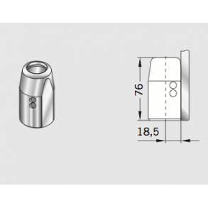 Dorma 29.545 Manet BTS-beslag f/25 pinolstang m/udfrsning 